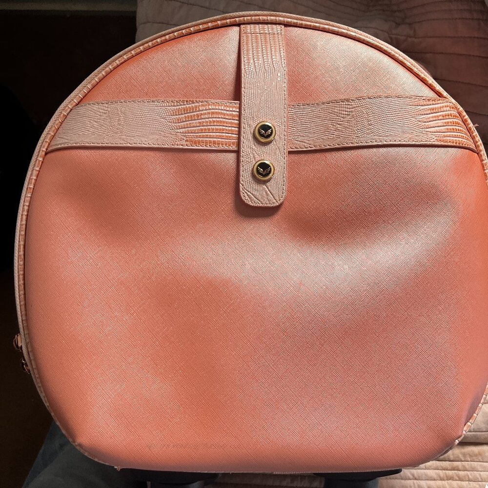 SOLD- SMART BIRDY ROSE GOLD PINK ROUND LUGGAGE CARRY ON WITH MANY ACCESSORIES